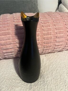 Black and Gold Cat Vase - Decorative Home Accent